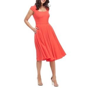 Gal Meets Glam Regina Fit and Flare Dress Red Sz 10 Classic